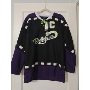 BEETLEJUICE JERSEY Mens‎ Hockey Jersey Snake Purple Black Box Lunch Size Small